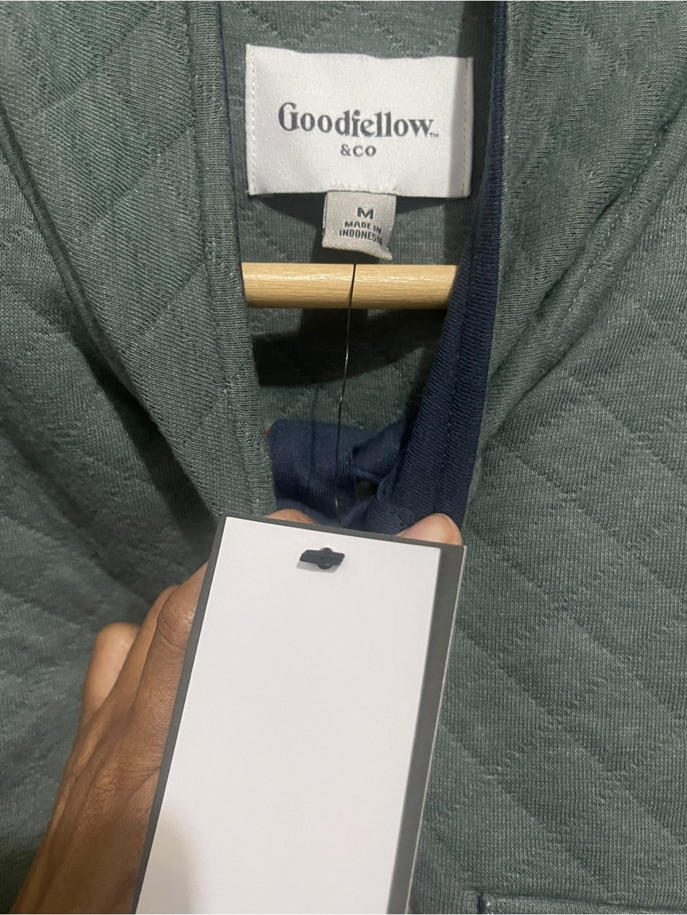 Goodfellow‎ & Co Men's Comfort Wear Quilted 1/4 Snap Pullover Green M - Picture 7 of 7